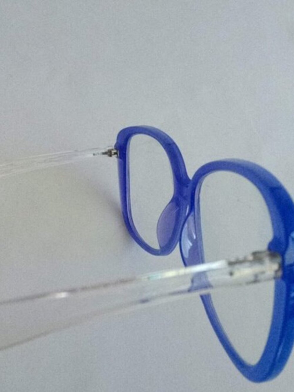 Purple Rim Transparent Temple & Temple Tips Women's Prescription Eye Glasses